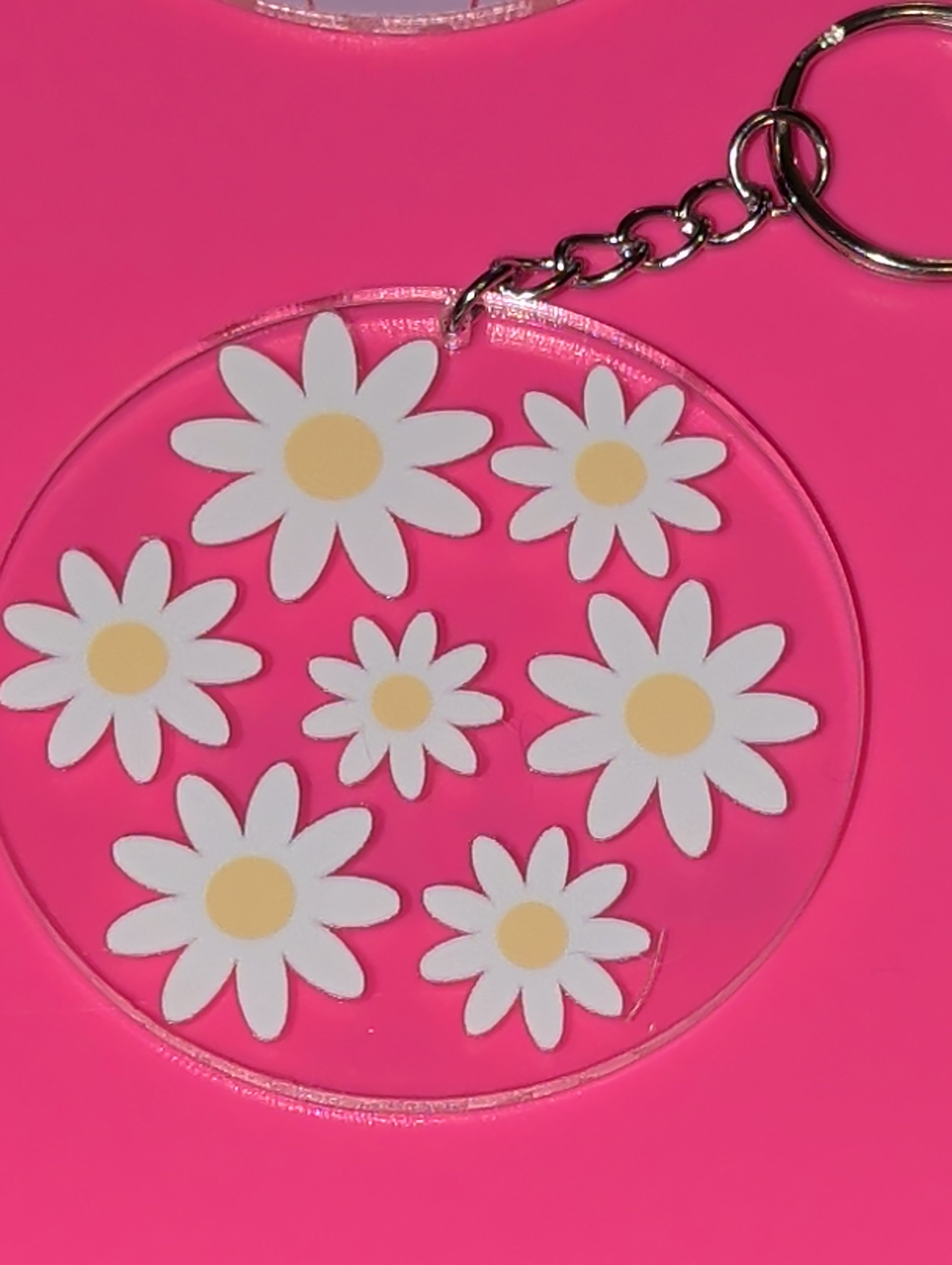 White flower keychain