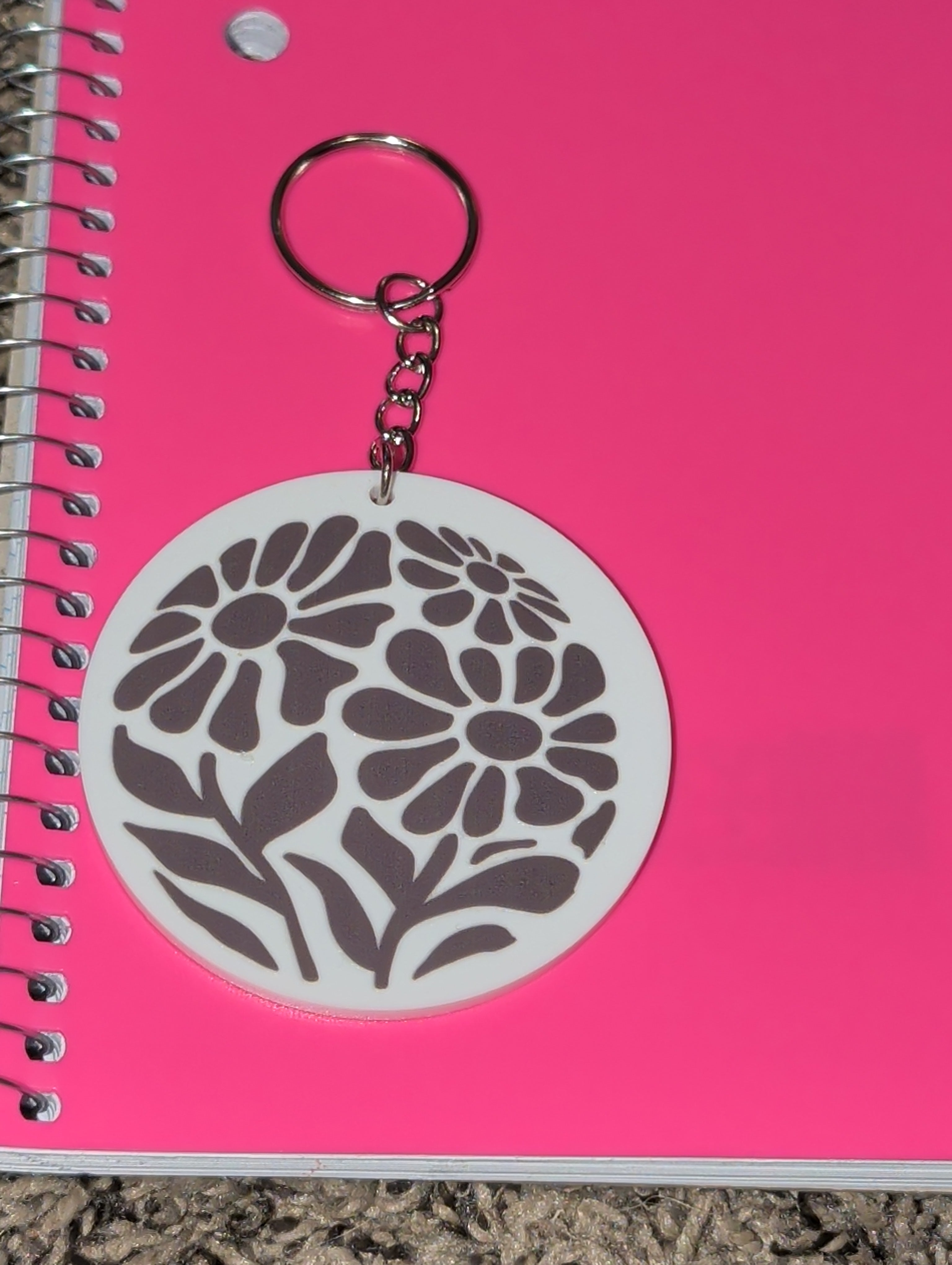 Brown flowers keychain