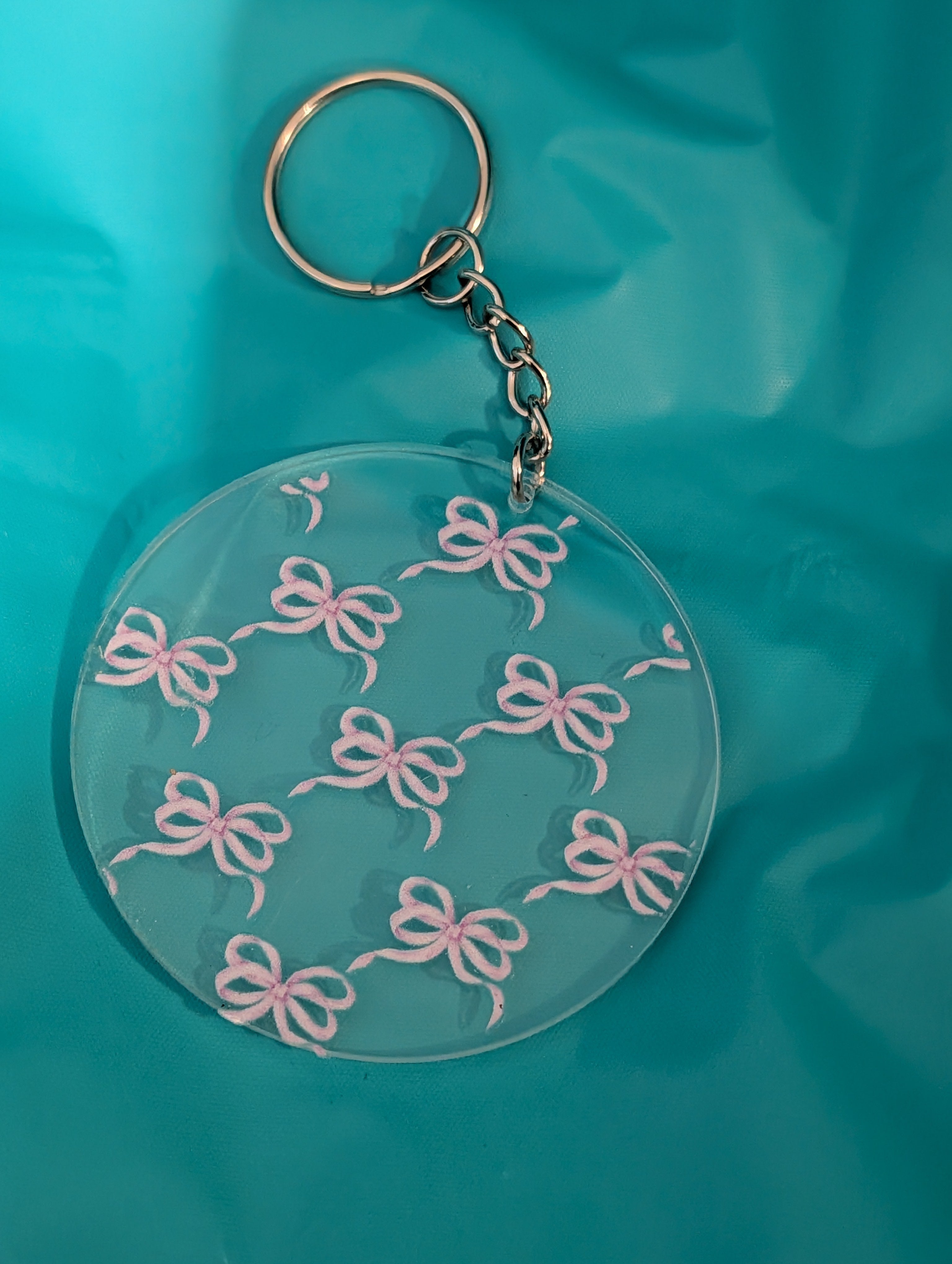 Pink bows keychain