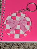 Checkers and bows keychain